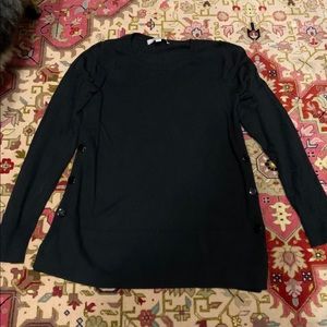 Black Side Button Long Sleeve